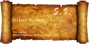 Sikos Vilmos névjegykártya